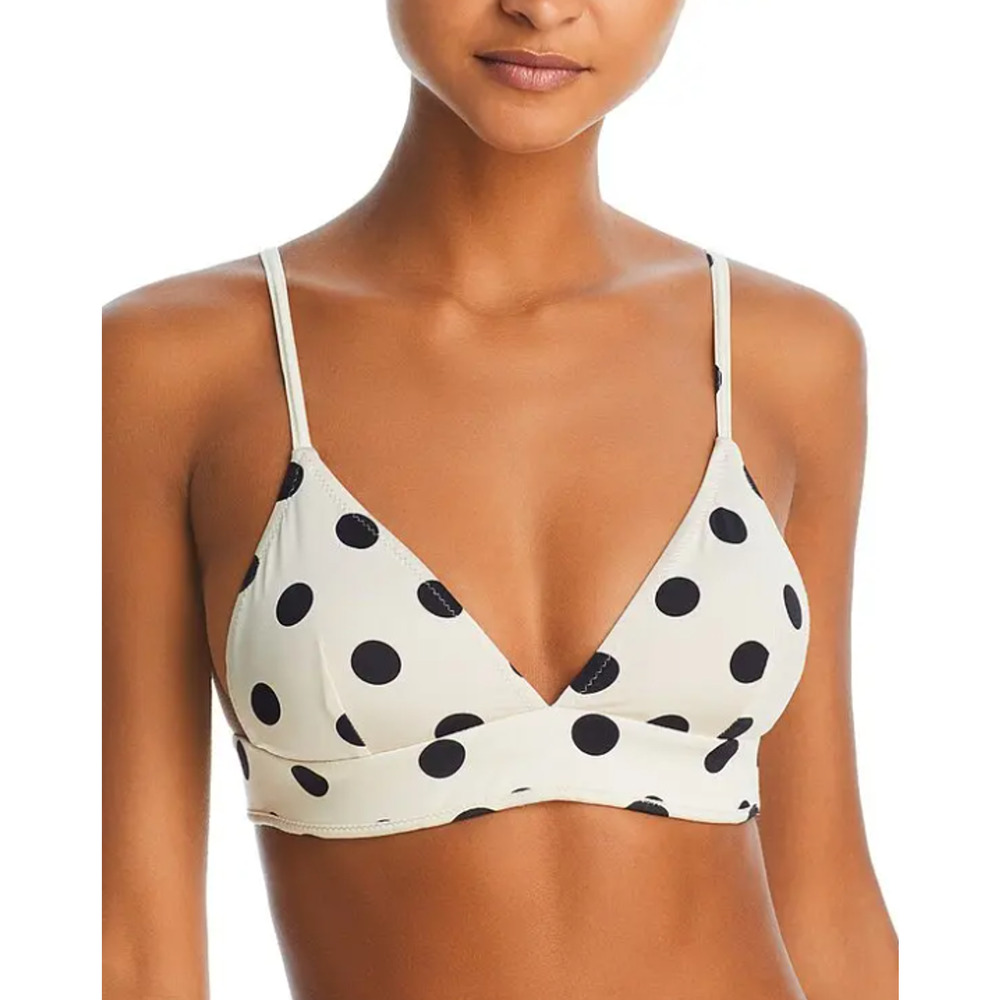 EVARAE Sabine Bikini Bralette Top Black Polka Dot Size US 6 16002